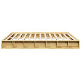 Cadre de lit sans matelas 200 x 200 cm en bois massif de chêne