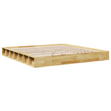 Cadre de lit sans matelas 200 x 200 cm en bois massif de chêne