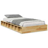 Cadre de lit sans matelas 75x190 cm bois massif de chêne