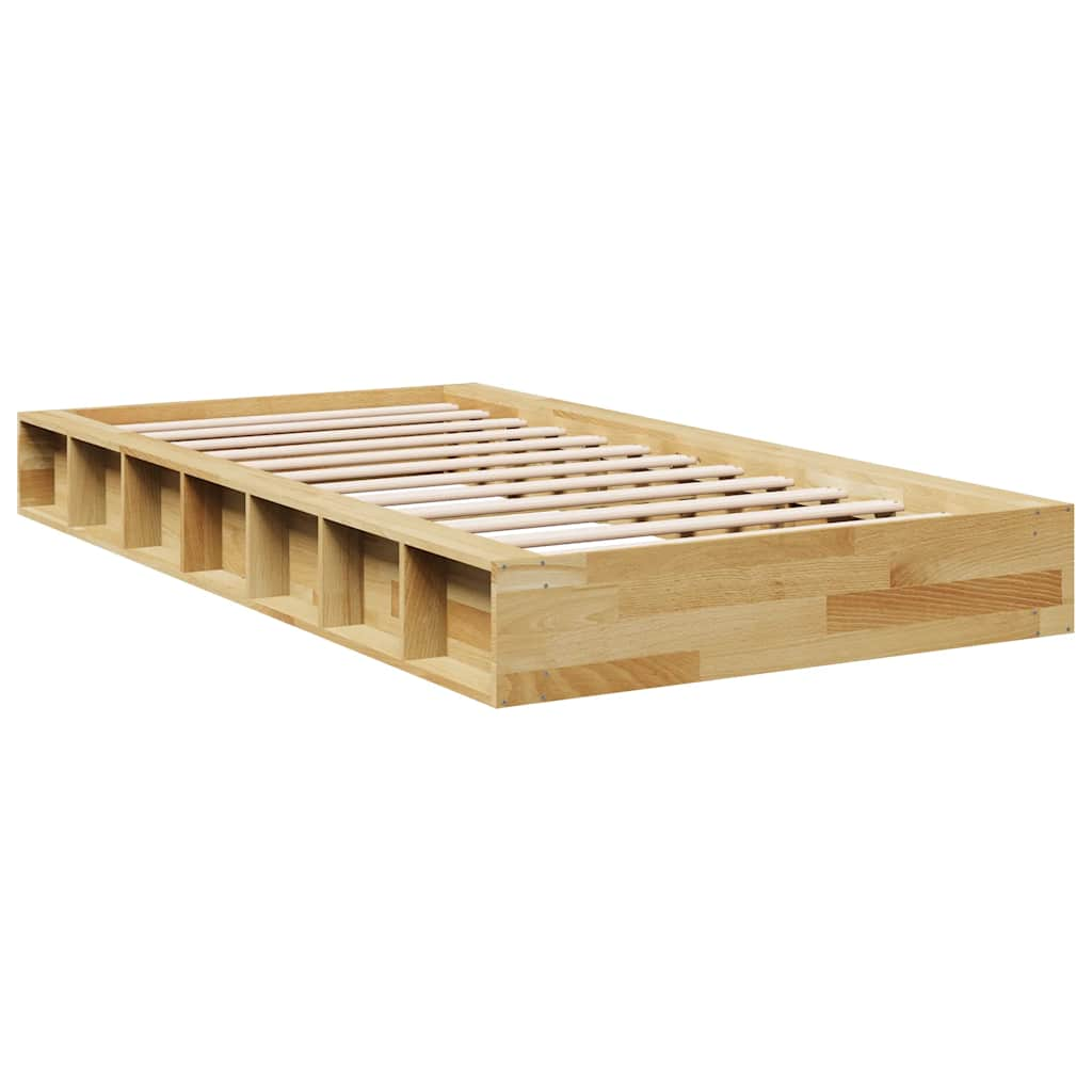 Cadre de lit sans matelas 75x190 cm bois massif de chêne