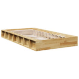 Cadre de lit sans matelas 75x190 cm bois massif de chêne