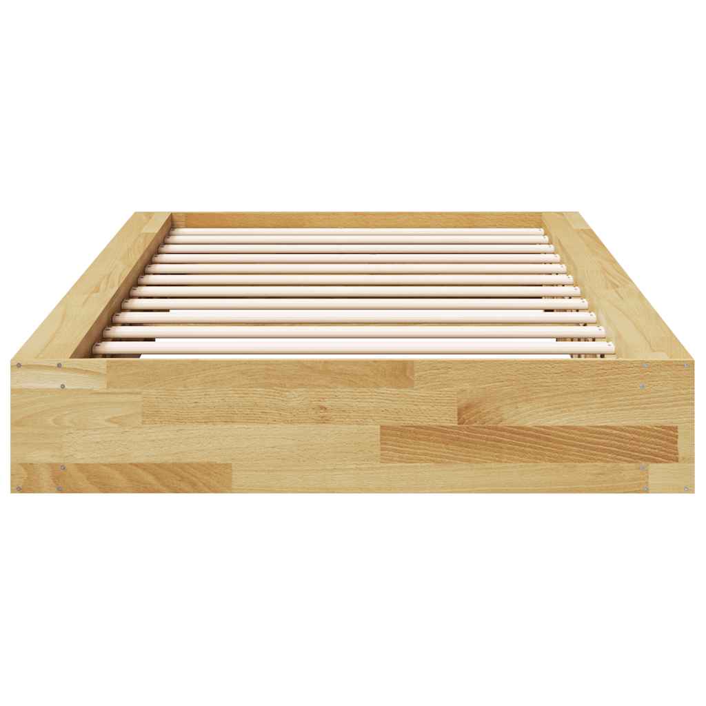 Cadre de lit sans matelas 75x190 cm bois massif de chêne