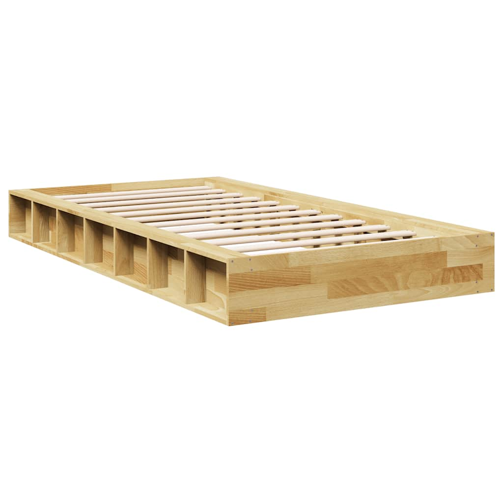 Cadre de lit sans matelas 75x190 cm bois massif de chêne