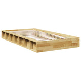 Cadre de lit sans matelas 75x190 cm bois massif de chêne