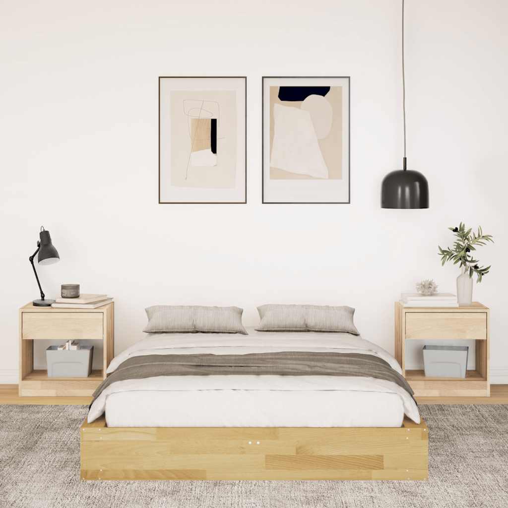 Cadre de lit sans matelas 120x190 cm bois massif de chêne