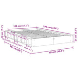 Cadre de lit sans matelas 120x190 cm bois massif de chêne