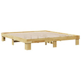 Bed frame without mattress 200 x 200 cm in solid oak wood