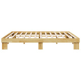 Bed frame without mattress 200 x 200 cm in solid oak wood