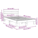 Cadre de lit avec tête de lit sans matelas 120x190 cm