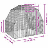 Chicken coop 2.5x2x2.25 m galvanized steel