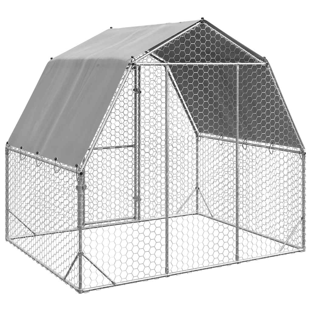 Chicken coop with roof 2.5x2x2.25 m galvanized steel