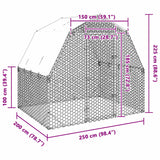 Chicken coop with roof 2.5x2x2.25 m galvanized steel