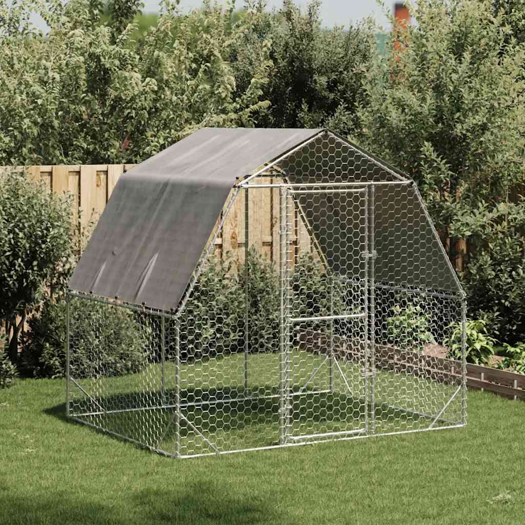 Chicken coop with roof 2.5x2x2.25 m galvanized steel