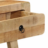 Table console 90x32x75 cm bois massif de manguier brut