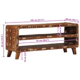 Meuble TV 105x46x32 cm Bois massif de récupération