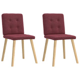 Chaises à manger lot de 2 rouge bordeaux tissu