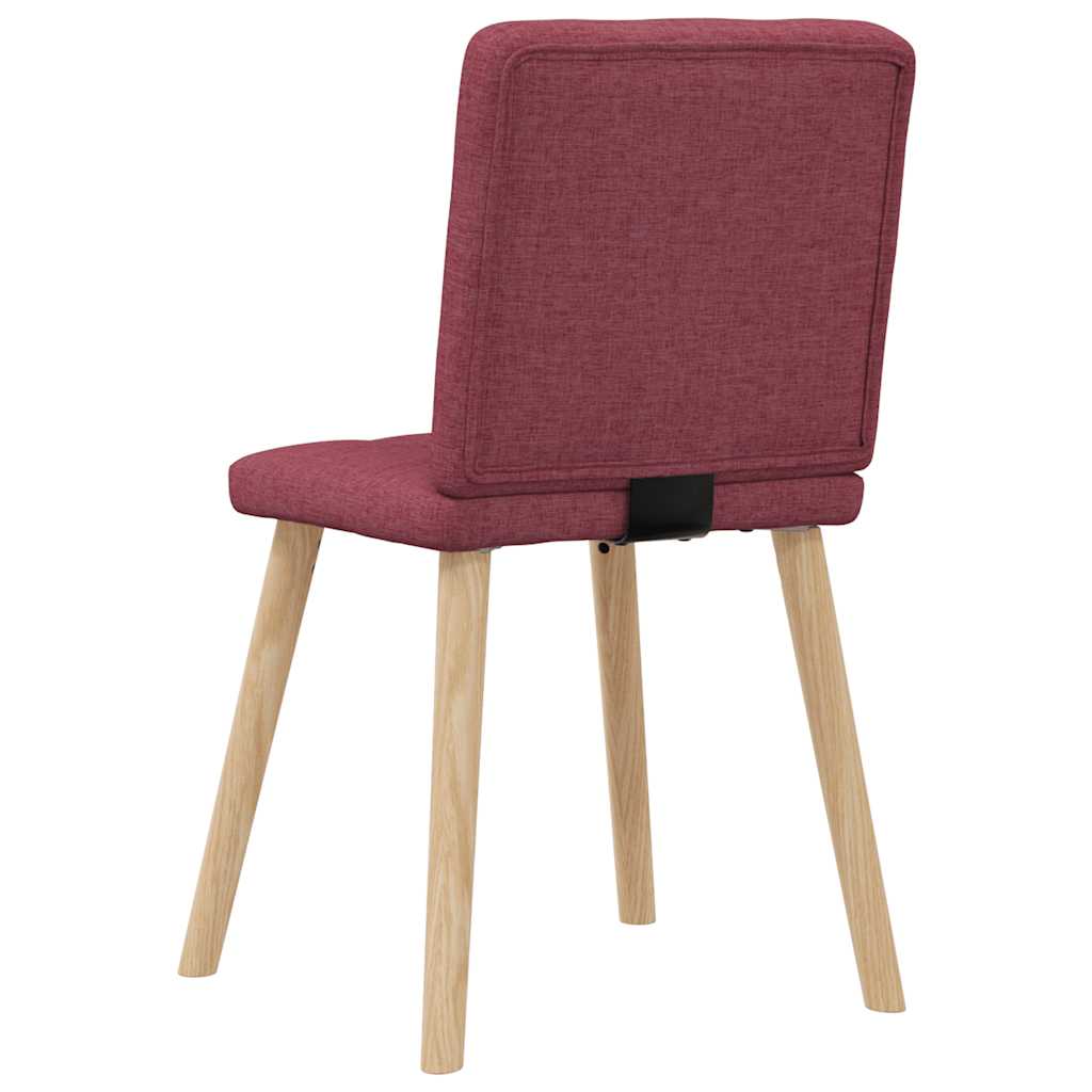 Chaises à manger lot de 2 rouge bordeaux tissu