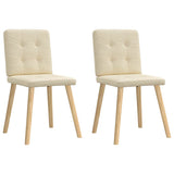 Chaises à manger lot de 2 crème tissu