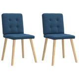 Chaises à manger lot de 2 bleu tissu