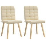 Chaises à manger lot de 2 crème tissu