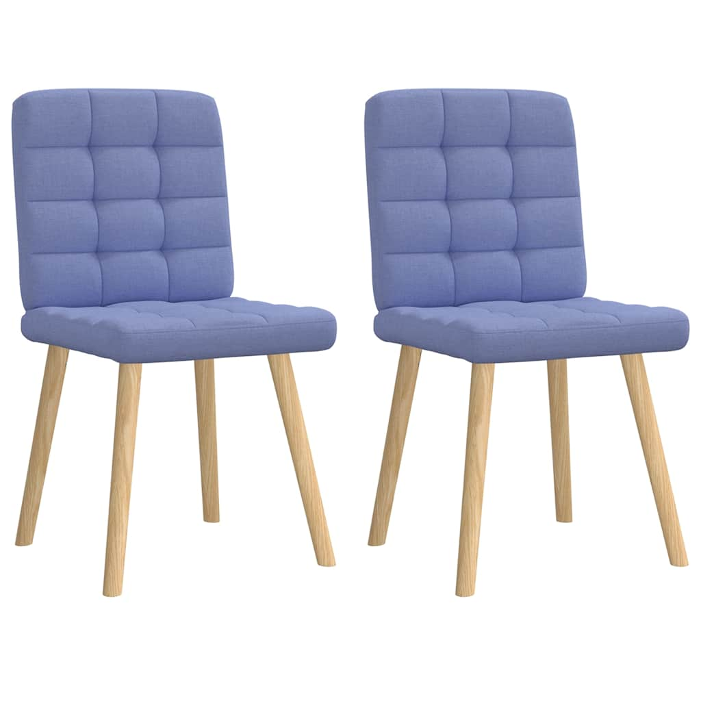 Chaises à manger lot de 2 bleu jean tissu