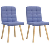 Chaises à manger lot de 2 bleu jean tissu