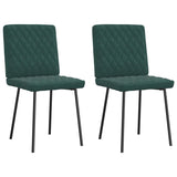 Chaises à manger lot de 2 Vert foncé Velours