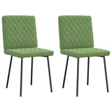 Chaises à manger lot de 2 Vert clair Velours