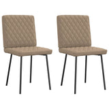 Dining chairs set of 2 cappuccino leatherette