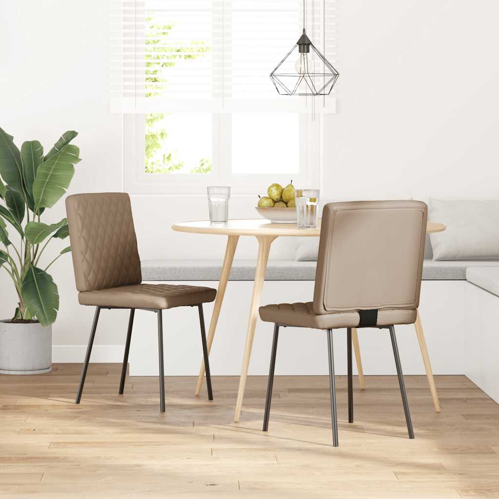 Dining chairs set of 2 cappuccino leatherette