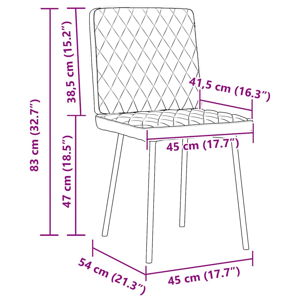 Dining chairs set of 2 cappuccino leatherette