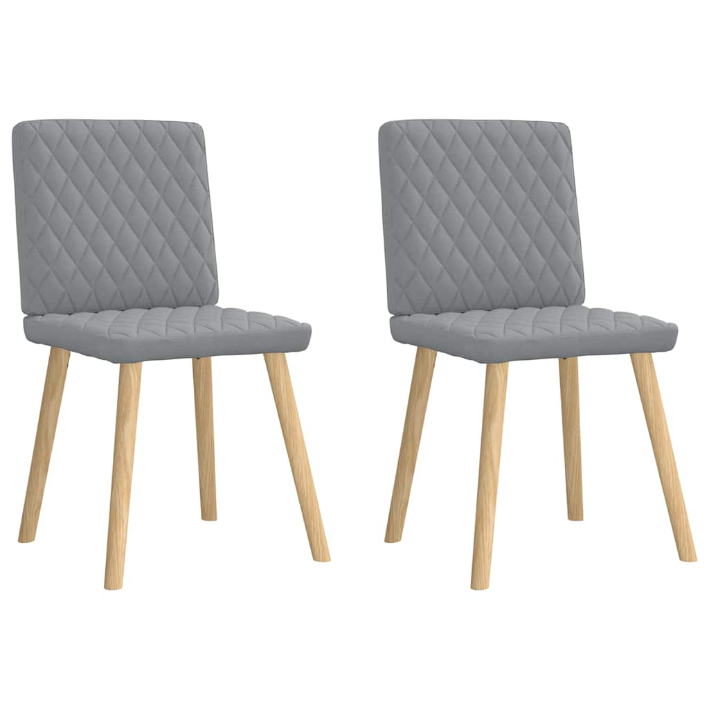 Chaises à manger lot de 2 gris clair tissu