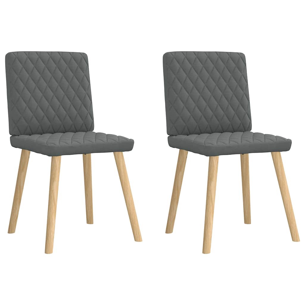 Chaises à manger lot de 2 gris foncé tissu