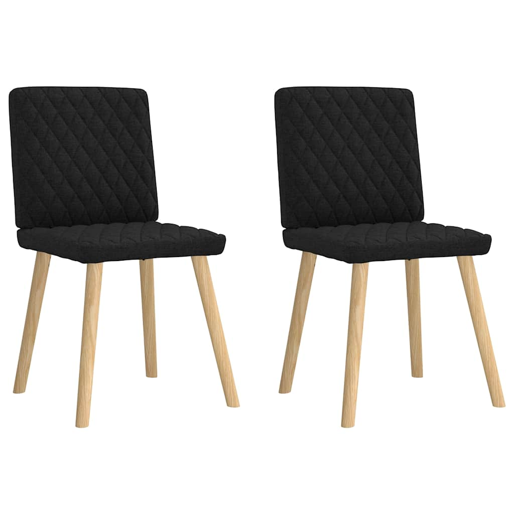 Chaises à manger lot de 2 noir tissu