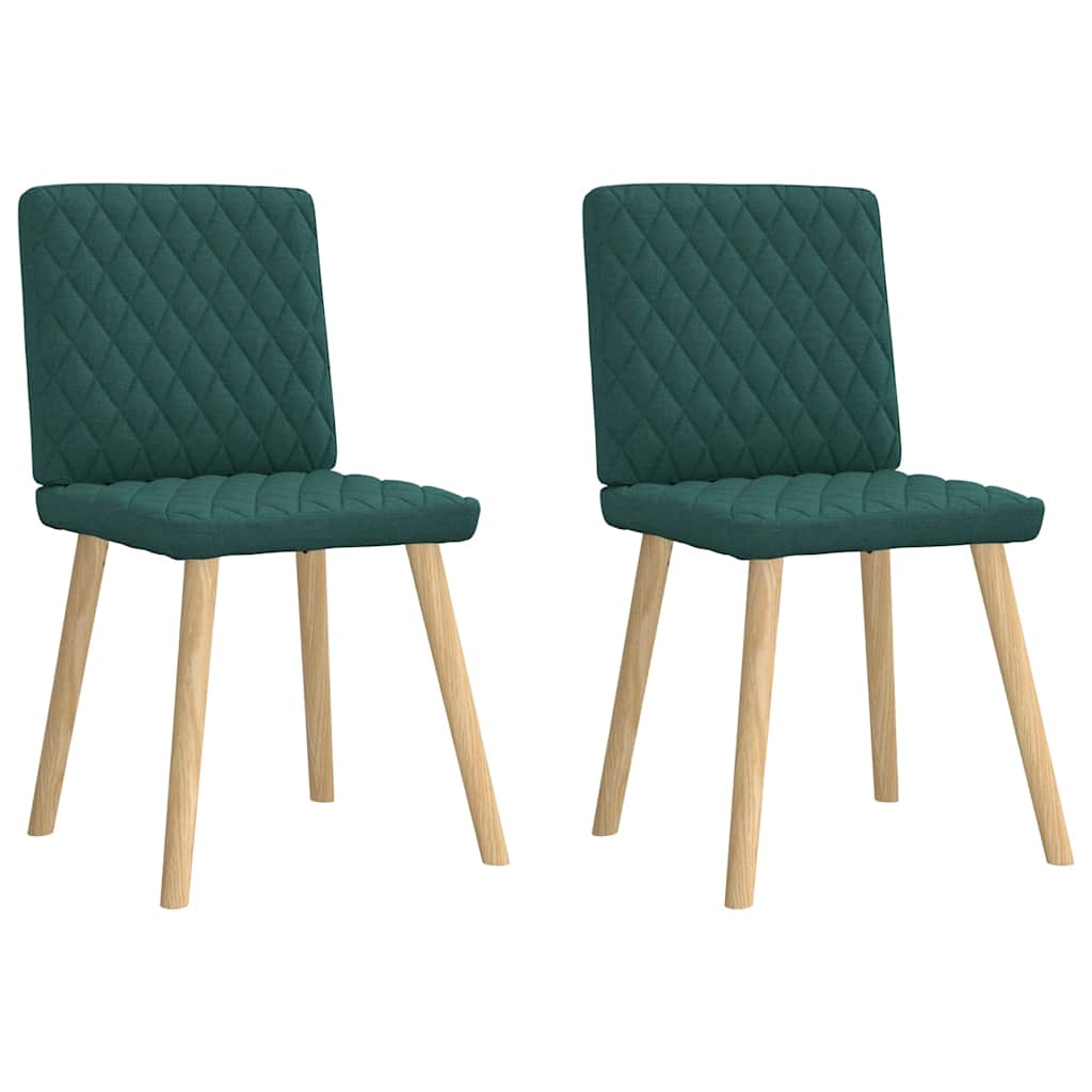 Chaises à manger lot de 2 vert foncé tissu