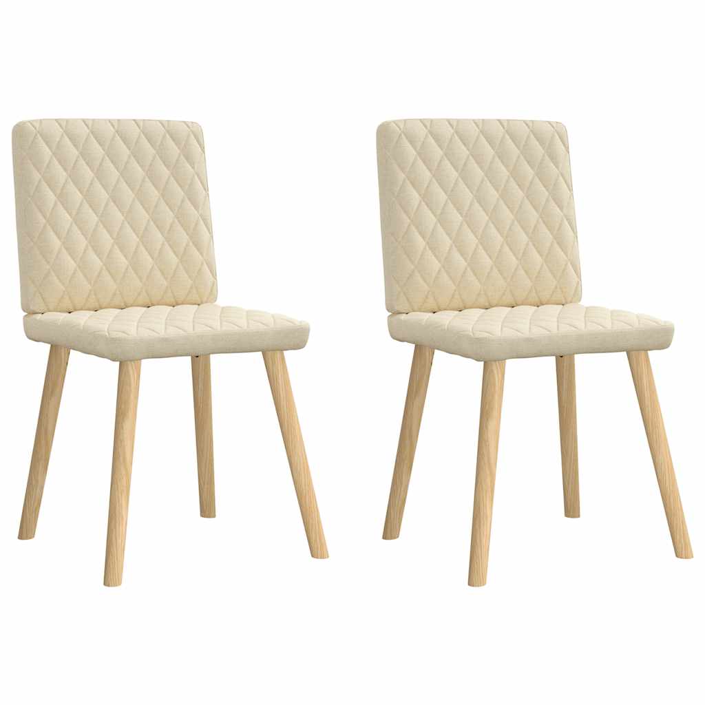 Chaises à manger lot de 2 crème tissu