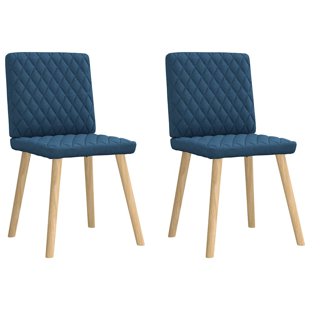 Dining chairs set of 2 blue fabric