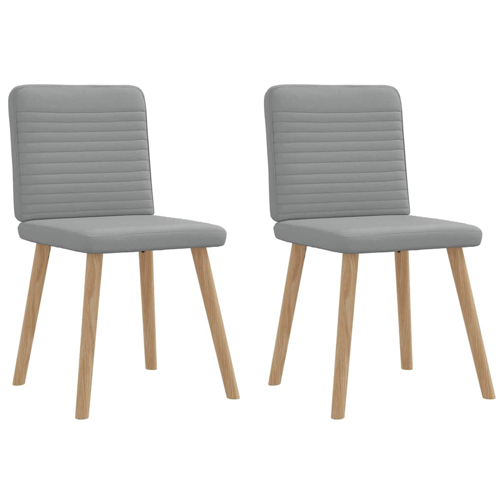 Chaises à manger lot de 2 gris clair tissu