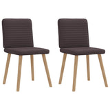 Chaises à manger lot de 2 marron foncé tissu