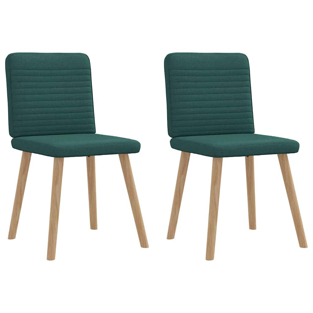 Chaises à manger lot de 2 vert foncé tissu