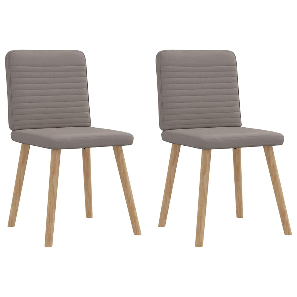 Chaises à manger lot de 2 taupe tissu