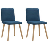 Chaises à manger lot de 2 bleu tissu