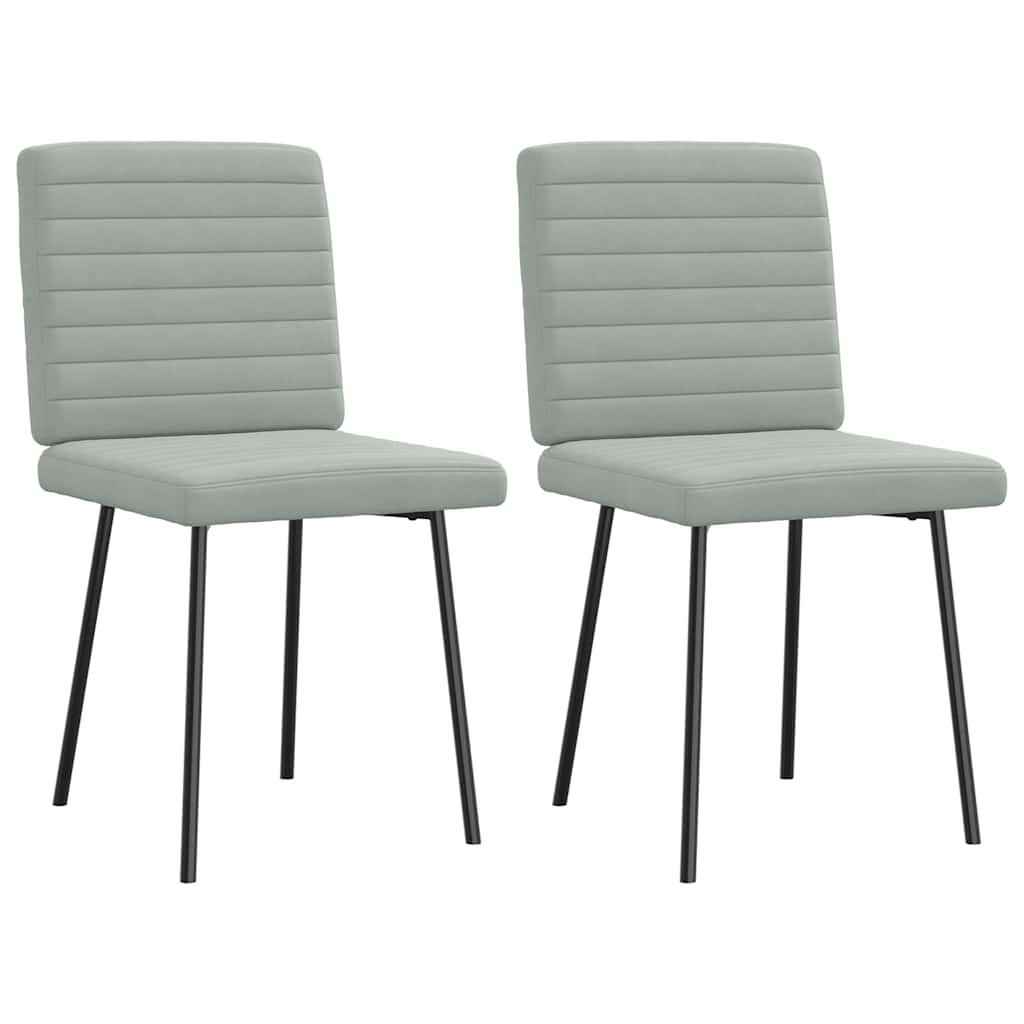 Chaises à manger lot de 2 Gris clair Velours