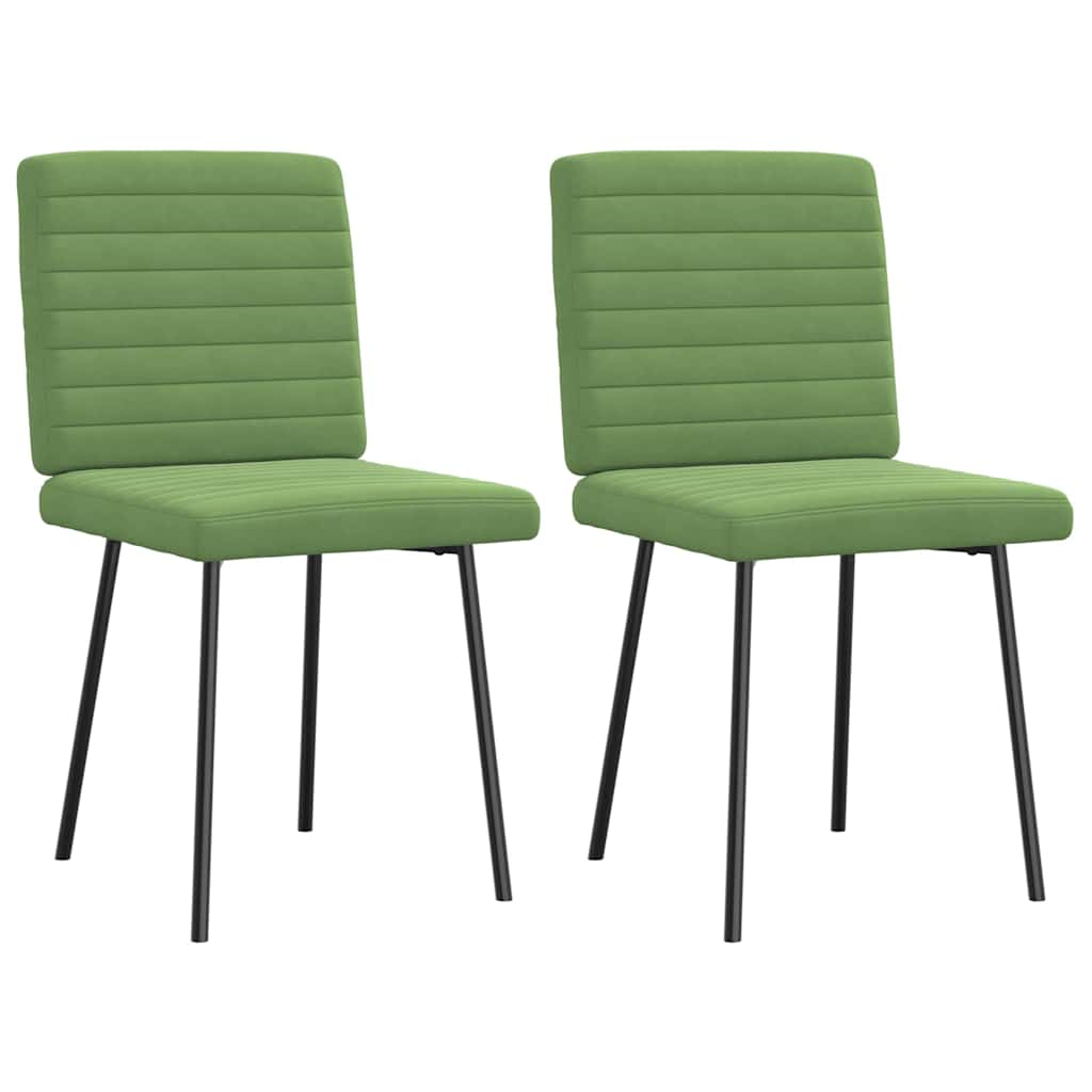 Chaises à manger lot de 2 Vert clair Velours