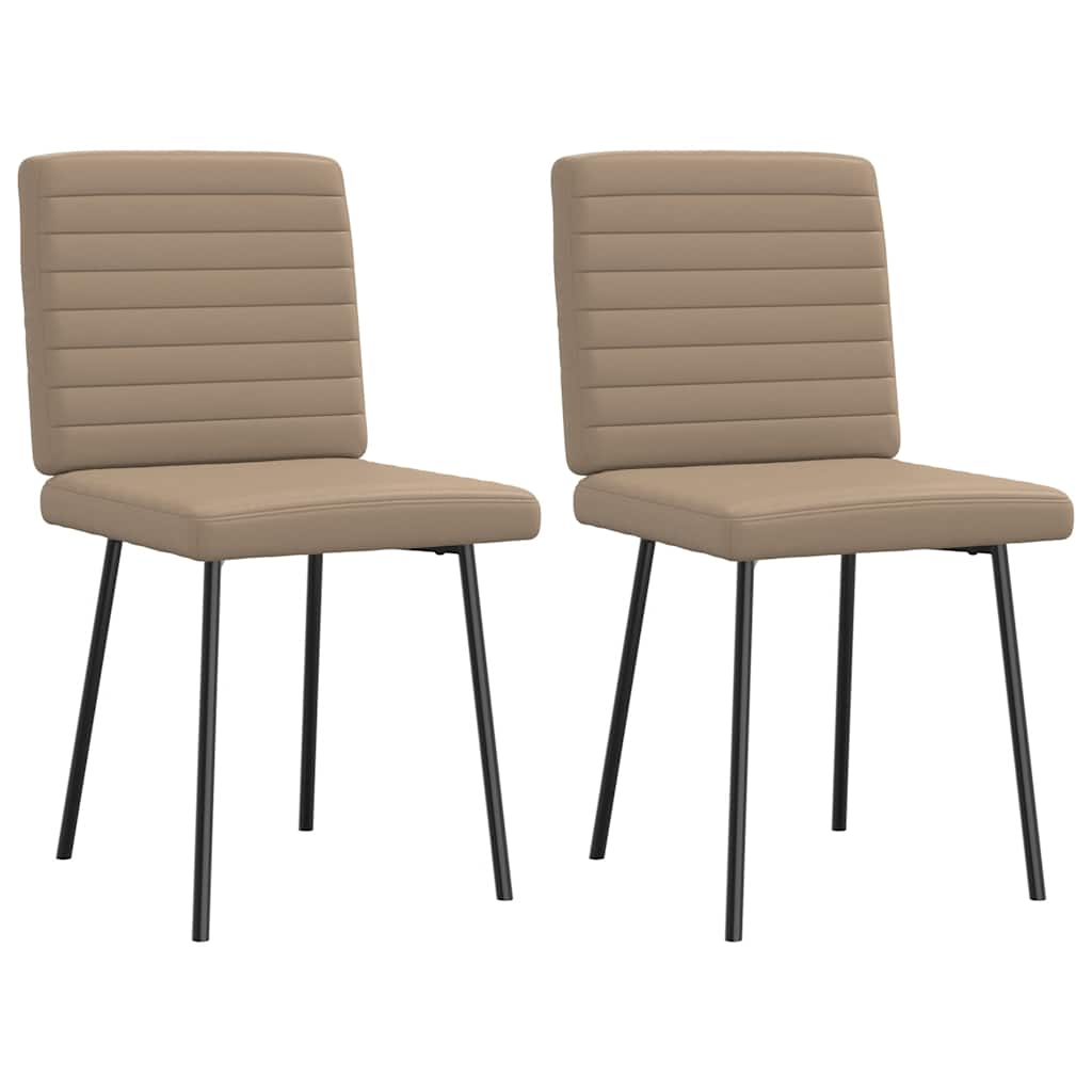 Dining chairs set of 2 cappuccino leatherette