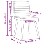 Chaises à manger lot de 2 marron foncé tissu