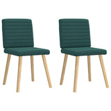 Chaises à manger lot de 2 vert foncé tissu