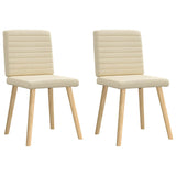 Chaises à manger lot de 2 crème tissu