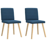 Chaises à manger lot de 2 bleu tissu