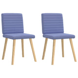 Chaises à manger lot de 2 bleu jean tissu